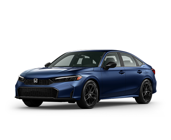 2026 Honda Civic Sedan 2WD SPORT in Blue Lagoon Pearl — front three-quarter view