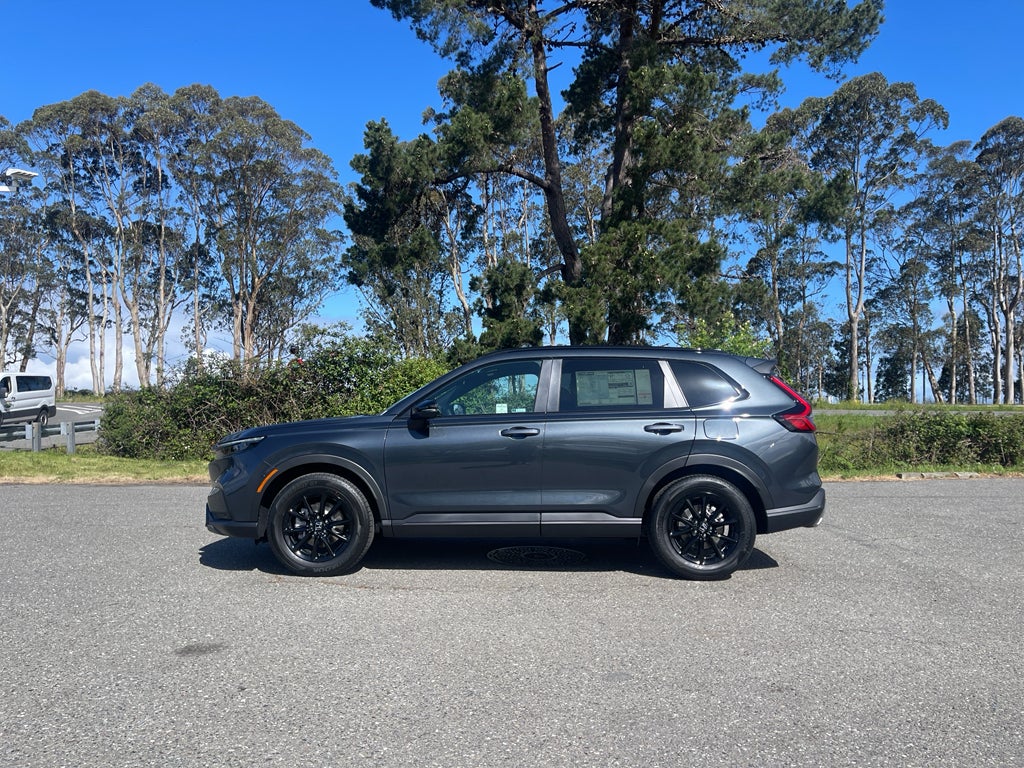 2026 Honda CR-V Hybrid Sport-L in Meteorite Gray Metallic — front three-quarter view
