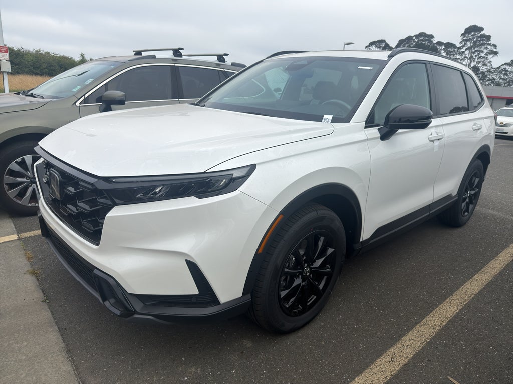 2026 Honda CR-V Hybrid Sport-L in Platinum White Pearl — front three-quarter view
