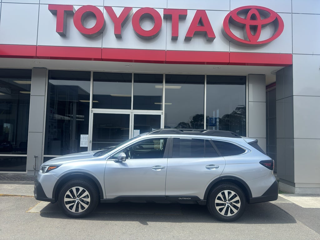 2022 Subaru Outback Premium in Ice Silver Metallic — front three-quarter view