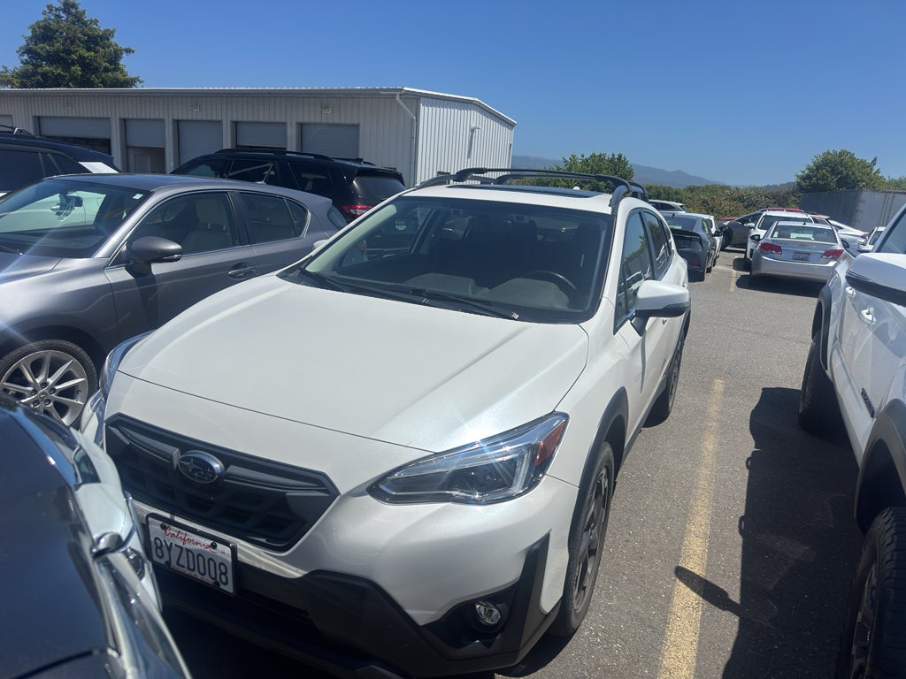 2021 Subaru Crosstrek Limited in Crystal White Pearl — front three-quarter view