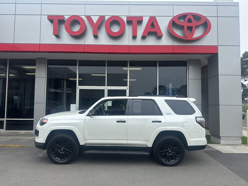 2021 Toyota 4RUNNER Nightshade in Blizzard Pearl — front three-quarter view
